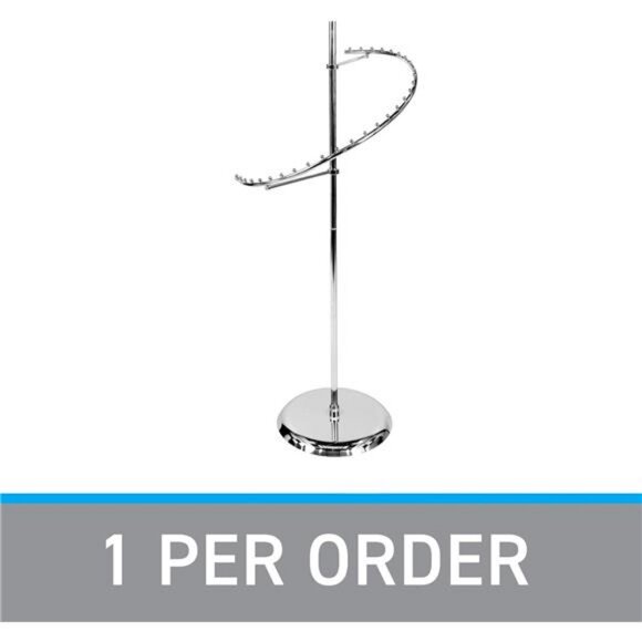 Sleek Chrome Spiral Clothing Rack - 29 Ball Retail Clothing Display Stand - 63"H - Picture 7 of 8